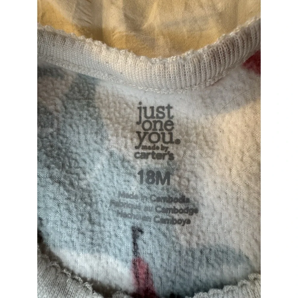18 Month Bundle Carter's Just One For You Fleece Sleeper, Pj Top & Old Navy Pant